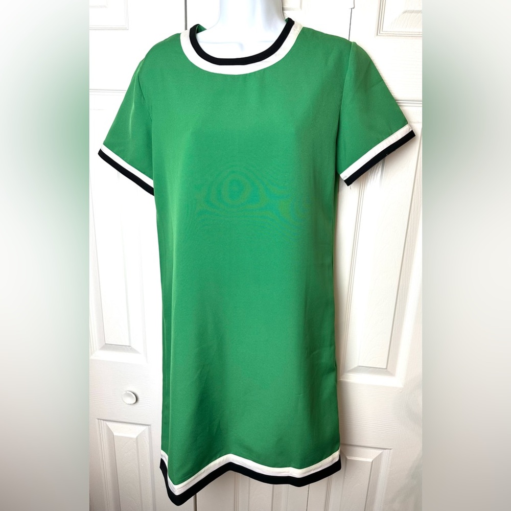 New MEEKAT ModCloth Vintage Inspired Bag Dress Kelly Green Shift Sheath NWT